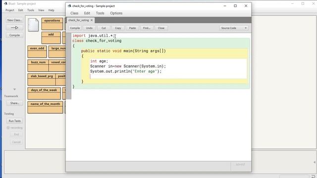 BlueJ Environment - Java Programming For Class 9 ICSE - Checking Age for Eligibility of Voting смотреть онлайн