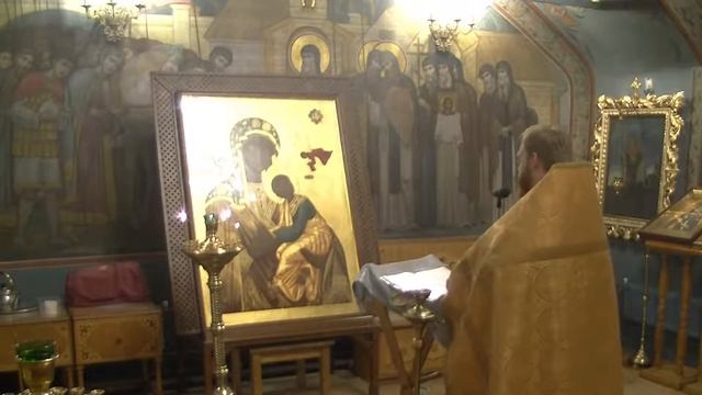 Молебен с акафистом Божией Матери перед иконой Ее, именуемой "Страстная''. 10/02/21 смотреть онлайн