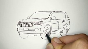 How To Draw a Toyota Land cruiser | Drawing Toyota land cruiser prado step by step