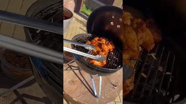 Крылышки на гриле Weber в соусе BBQ #гриль #webergrill #россия