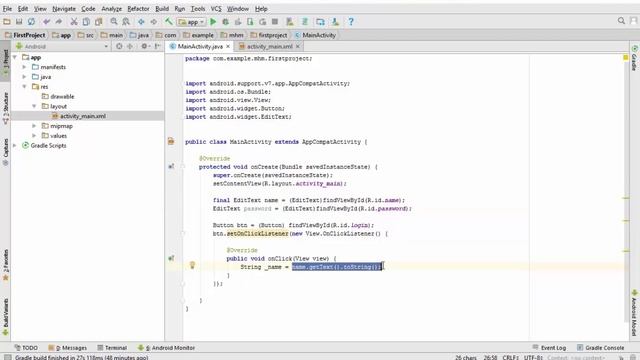 عمل حدث ضغط وجلب بيانات من المستخدم setOnClickListener getText toString смотреть онлайн