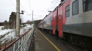 "Экспресс до Иланской"Электропоезд ЭП3Д-0073 сообщением Красноярск-Иланская проезжает о.п.Заречье.