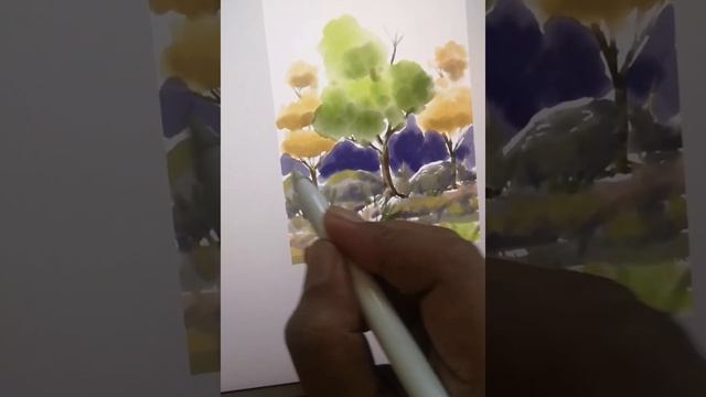 Testing Watercolor in a free app Adobe Fresco. It's just Amazing!