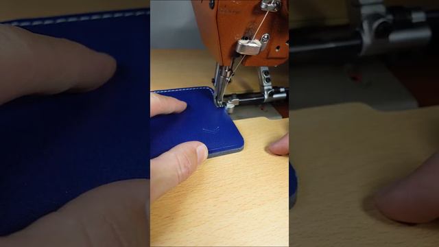 Making a Blue Leather Wallet   Link to Materials and tools in bio #asmr #process #leathertok #leath