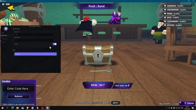 roblox fruit battlegrounds script (infinite gem,auto fast spin) pastebin 2023 смотреть онлайн