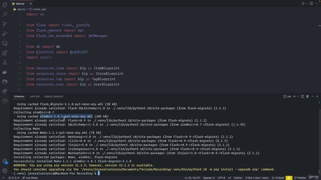 09 - Database migrations with Alembic and Flask - 002 How to add Flask-Migrate to our Flask app