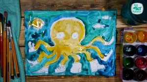 Как нарисовать Осьминога. Урок рисования для детей от 4 лет, РыбаКит