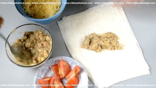 Жареные конвертики с сыром и мясом из лаваша | МОЯ ВКУСНАЯ КУХНЯ смотреть онлайн