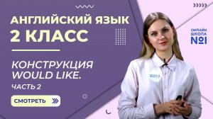 Видеоурок 38. Конструкция would like. Часть 2. Английский язык 2 класс
