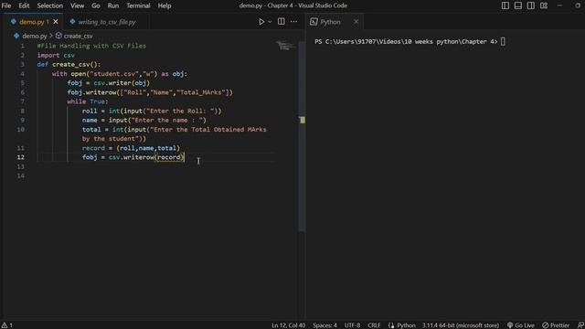Chapter  4.3 | Working with the csv files in Python