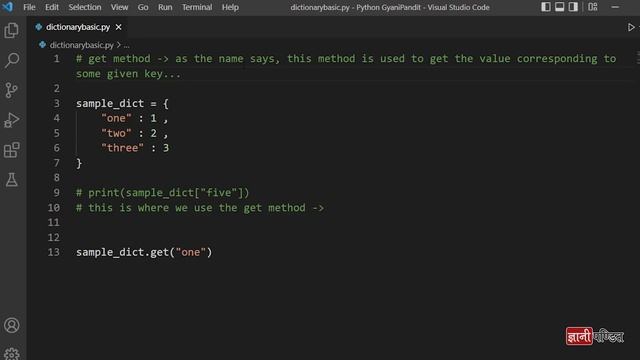 Python Dictionary Get Method | Lecture 44 | Python for Beginners