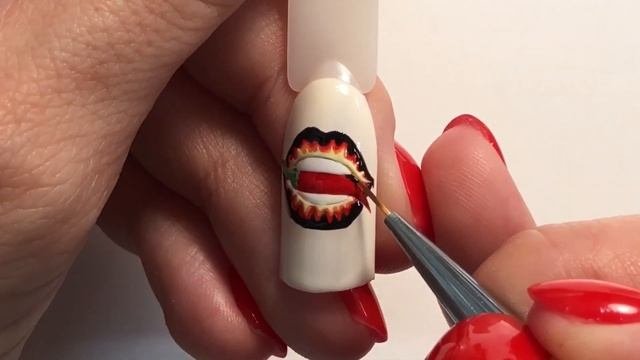 Роспись гель-лаком. Губы в стиле Pop Art | Обучение маникюру