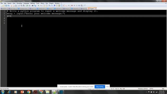 Input a Welcome Message And Display It | Python Programming | Computer Report file | CLASS XI CBSE