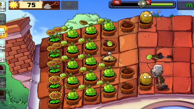 |Прохождение-PvZ🌻🧟♂️|Новая локация /крыша\🧱_Новое растение двойной подсолнух🌻🌻
