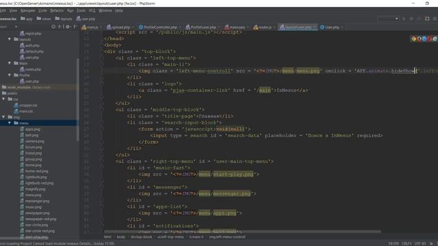 Урок 4 Создание соц сети Добавление левого меню смотреть онлайн