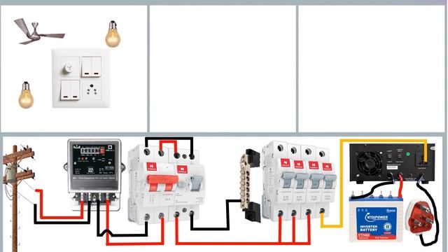 Complete House Wiring with Inverter Connection for Three Room | Inverter Wiring | Dharma Electrical