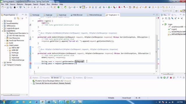 java web project  using JSP, and Servlet(login and logout)