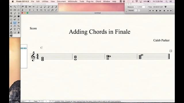 MakeMusic Finale Tutorial: Adding Chord Symbols