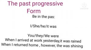 The Simple Past and Past Progressive