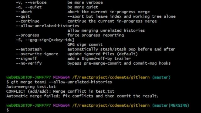 Git Merge Command | Git Bash Tutorial Algorithms For Merge Branches Of Github In Hindi