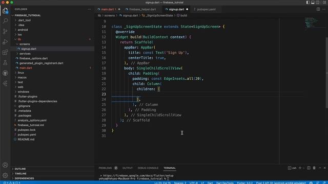 Flutter and Firebase - Setup and Authentication