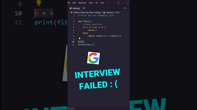 Python GOOGLE INTERVIEW FAILED! ? BUT WHY???? #python #coding #programming