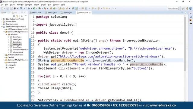 How to Handle Multiple Windows in Selenium Webdriver | Selenium Certification | Edureka Rewind - 5