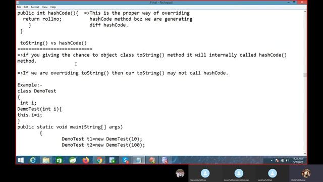 What is toString|hashCode()|equals() Method Core java Online Live Session
