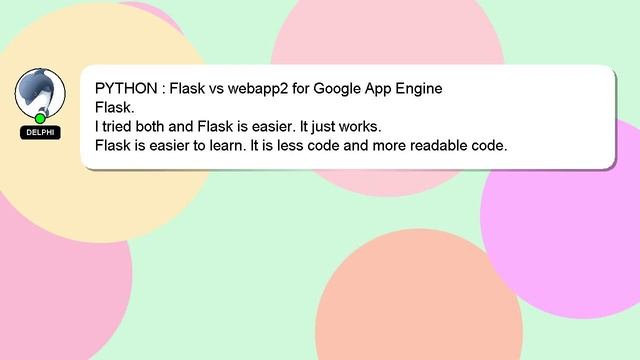 PYTHON : Flask vs webapp2 for Google App Engine смотреть онлайн