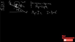 Шар массой m скатывается без проскальзывания с наклонной плоскости, составляющей угол альфа