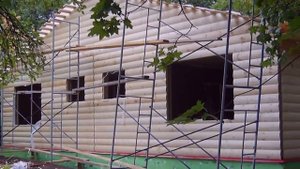 Дом из панелей "Экотерм",с фасадом из блок-хауса.