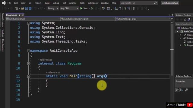 How to run first C# Console Application Project on Visual Studio 2022