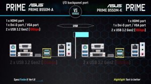Difference between Asus Prime B550M-A vs Asus Prime B550M-K