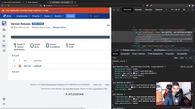 ScriptRunner for Jira - Button on release page using Script Fragments
