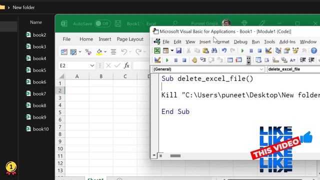 Delete a Workbook (Excel File) using a Macro | Excel VBA смотреть онлайн