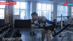 Разводка рук с гантелями стоя в наклоне. Техника выполнения