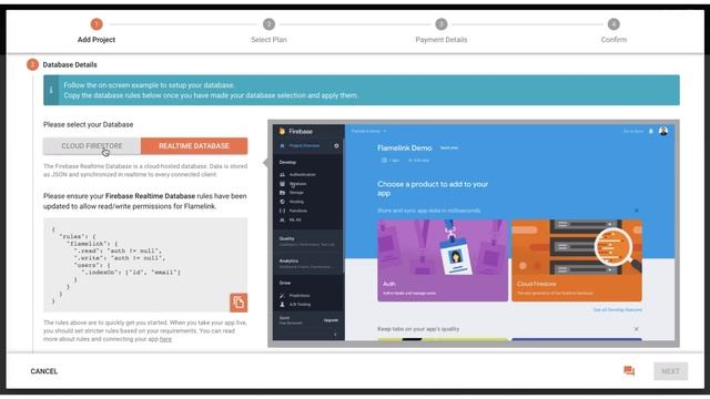 Adding a project in Flamelink, the Firebase CMS