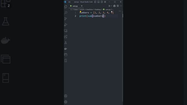 Learn the sum() built-in function in Python in just 1 minute  #python #programming