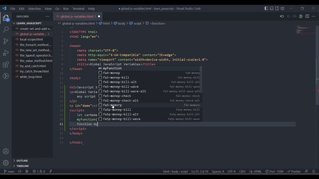 Global Variable in JavaScript #html #css #javascript #scope #global