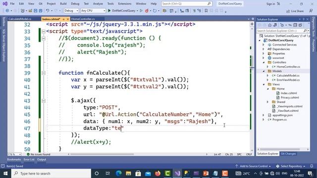 04.Bind a Model to View using ASP .NET Core with jQuery AJAX in Hindi