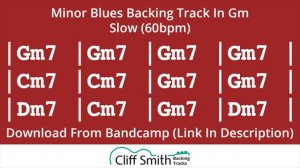 Gm - Slow Minor Blues Backing Track (60bpm)
