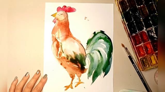 Как нарисовать Петуха для детей, поэтапно
