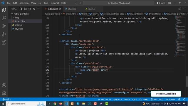 Complete Responsive Personal Portfolio Website using HTML CSS and JavaScript 2023