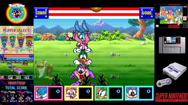 [TAS] SNES - Tiny Toon Adventures: Wacky Sports Challenge [Marathon 100m] in 0:00:15 by VELHO смотреть онлайн