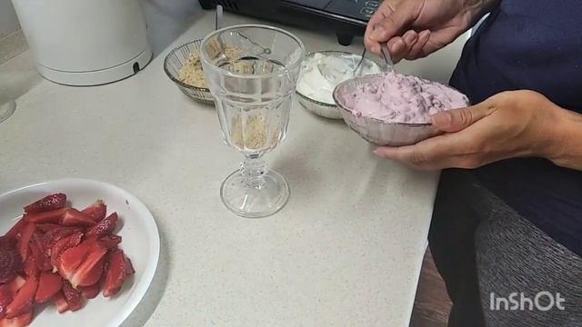 Десерт Творожно- Клубничный без желатина. Без выпечки.Кухня минимум +