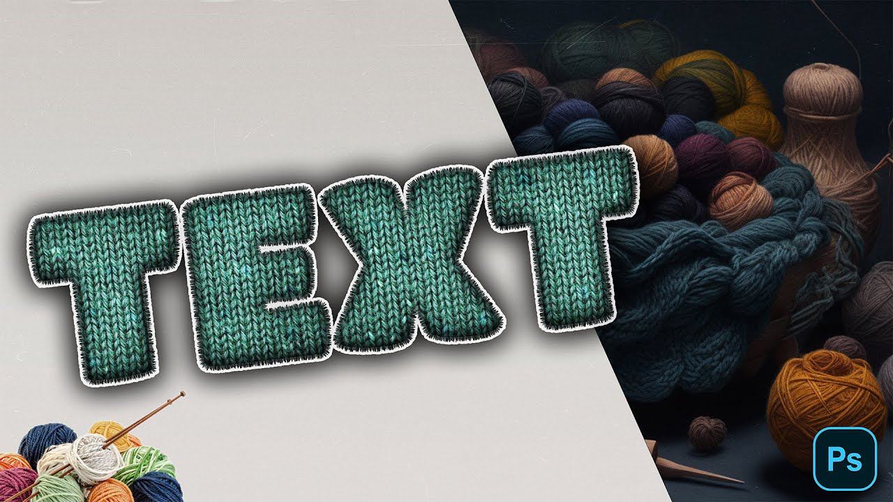 Создаем вязаный текст в Фотошопе | knitting text style in Photoshop смотреть онлайн
