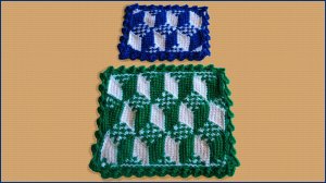 Вязание 3D коврика крючком из пряжи. 3D узор. Узор крючком в технике 3D.