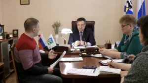 На приеме у главы Колыванского района Артюхова Е.Г. Жикин А.С.