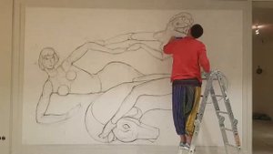 Барельеф из арт-бетона на стене