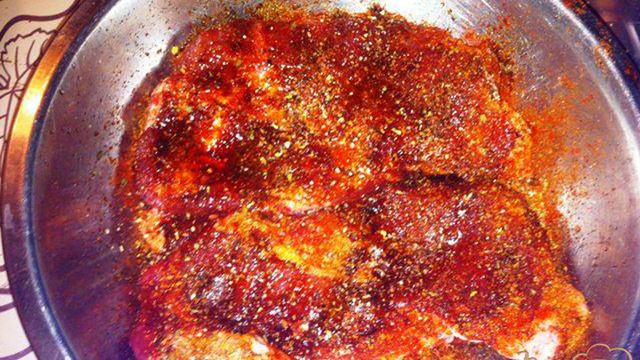 Мясо гриль с овощами